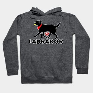 Black Lab Pattern Black Labradors in RED Hoodie